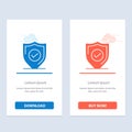 Confirm, Protection, Security, Secure Blue and Red Download and Buy Now web Widget Card Template