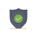 Confirm, Protection, Security, Secure  Flat Color Icon. Vector icon banner Template Royalty Free Stock Photo