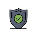 Confirm, Protection, Security, Secure Flat Color Icon. Vector icon banner Template
