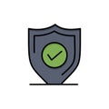 Confirm, Protection, Security, Secure  Flat Color Icon. Vector icon banner Template Royalty Free Stock Photo
