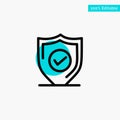 Confirm, Protection, Security, Secure turquoise highlight circle point Vector icon