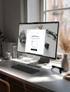 Confirm Purchase Popup on a Bright Minimal Desktop Setup Featuring a Keyboard and Accessories Generative AI Royalty Free Stock Photo