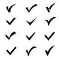 Confirm tick mark vector icons set