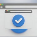 Confirmation checkmark in browser interface symbol of success approval or completion concept Royalty Free Stock Photo