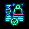 Confirmation Dna File neon glow icon illustration Royalty Free Stock Photo