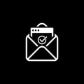 Confirmation Letter Icon. Flat Design.