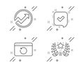 Confirmed, Audit and Recovery internet icons set. Ranking sign. Accepted message, Arrow graph, Backup info. Vector