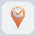 Confirmed Location Pin Icon with Checkmark Royalty Free Stock Photo