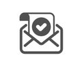 Confirmed mail icon. Approved email letter sign. Vector Royalty Free Stock Photo