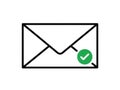 Confirmed message notification symbol Royalty Free Stock Photo