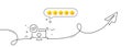 Confirmed online access line icon. Approved notebook sign. Continuous line with plane. Vector