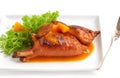 Confit de canard food over white background