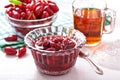 Confiture from fruits of cornel Royalty Free Stock Photo