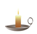 Conflagrant candle is in a candlestick Royalty Free Stock Photo