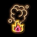 Conflagration Burn Flame neon glow icon illustration