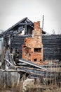 Conflagration. oven in wood house Royalty Free Stock Photo