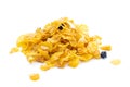 Conflakes caramel and cereal on white background