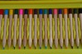 Conflans Sainte Honorine France - february 21 2021 : close up of coloured pencils Royalty Free Stock Photo