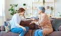 Conflict of family two generations old mother and adult daughter Royalty Free Stock Photo