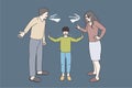 Conflict and fight in family concept.