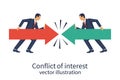 Conflict of interest. Business concept.