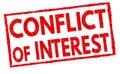 Conflict of interest grunge rubber stamp Royalty Free Stock Photo