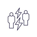 conflict line icon with two people Royalty Free Stock Photo