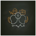 Conflict management chalk icon Royalty Free Stock Photo
