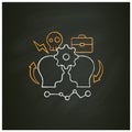 Conflict management chalk icon