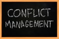 Conflict Management Chalk Writing on Blackboard Royalty Free Stock Photo