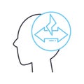 conflict mind line icon, outline symbol, vector illustration, concept sign Royalty Free Stock Photo