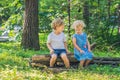 Conflict on the playground, resentment, Boy and girl quarrel