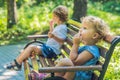 Conflict on the playground, resentment, Boy and girl quarrel