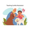 Conflict resolution concept. Flat vector illustration