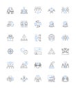 Conflict resolution line icons collection. Mediation, Collaboration, Compromise, Diplomacy, Reconciliation, Resolution