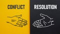 Conflict Resolution is shown using the text Royalty Free Stock Photo