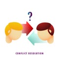Conflict resolution. Vector. Flat. Gradient. Royalty Free Stock Photo