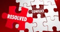 Conflict Resolved Fight Resolution Puzzle Piece Royalty Free Stock Photo