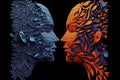 conflict between the two selves ; the mental self & the spiritual self Royalty Free Stock Photo