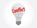 Conflict word cloud collage, concept background Royalty Free Stock Photo