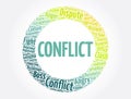 Conflict word cloud collage, concept background Royalty Free Stock Photo