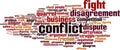 Conflict word cloud Royalty Free Stock Photo