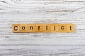 CONFLICT word made with wooden blocks concept Royalty Free Stock Photo