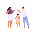 Conflicting parents and their sad daughter Royalty Free Stock Photo