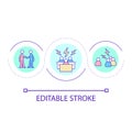 Conflicts in team loop concept icon Royalty Free Stock Photo