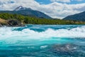 Confluence of Baker river and Neff river, Chile Royalty Free Stock Photo