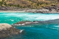 Confluence of Baker river and Neff river, Chile Royalty Free Stock Photo