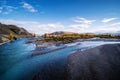 The confluence of the Chaganuzun River into the Chuya River Royalty Free Stock Photo