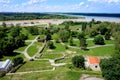 Confluence of Danube and Sava river in Belgrade Royalty Free Stock Photo