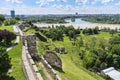 Confluence of Danube and Sava river in Belgrade Royalty Free Stock Photo